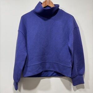 CALIA by Carrie Underwood Textured Purple Cropped Sweatshirt